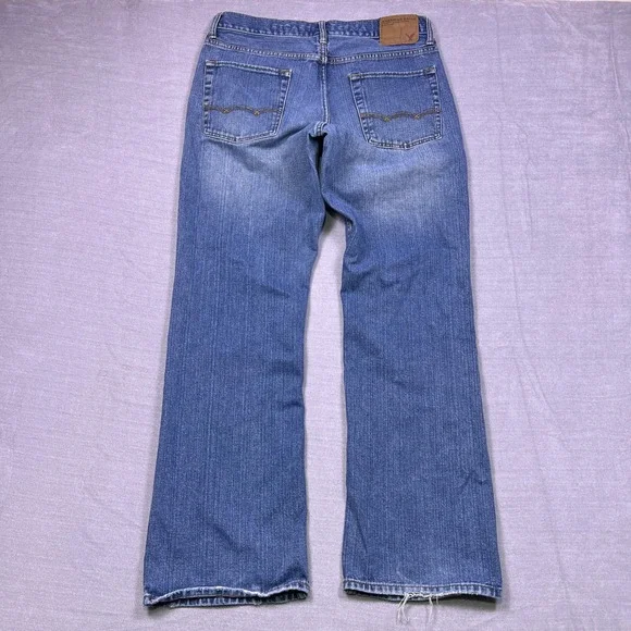 American Eagle Outfitters Mens Bootcut Jeans Medium Wash 34x34 Blue Denim - Picture 2 of 16